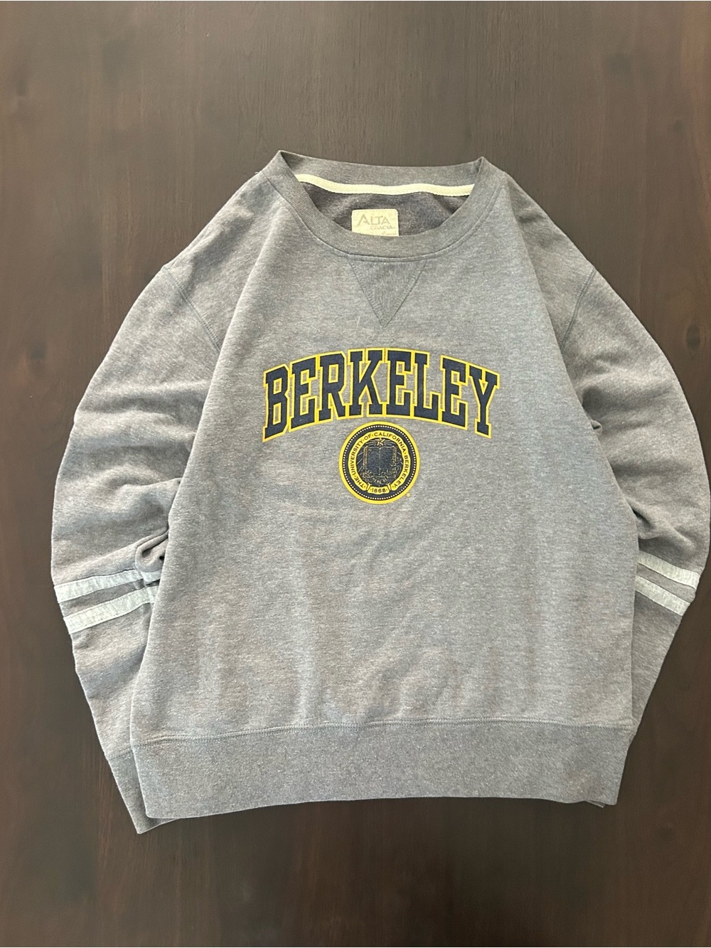 VTG 90s Alta Gracia Berkeley University Sweatshirt Gray Spellout Womens XL
